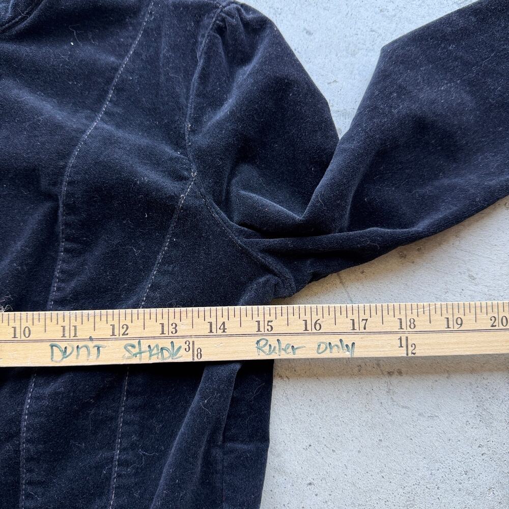 Vintage Y2K Miss Me Black Velvet Military Jacket Cropped - Picture 6 of 7